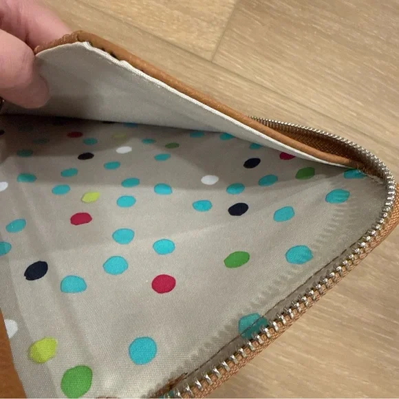 Thirty One All About The Benjamins Diamond Tan Straw Wallet Wristlet Jewell New - Picture 5 of 13